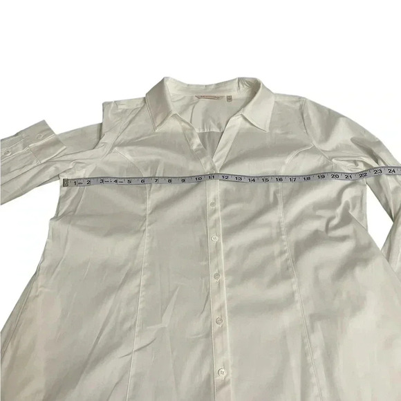 Soft Surroundings White Cotton Side Pockets Button Down Long Sleeve Shirt Size L - Picture 9 of 12